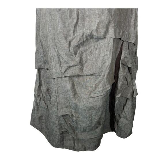Chalet Sleeveless Gray Linen Tiered Bubble Hem Sundress Size Large - Picture 6 of 15